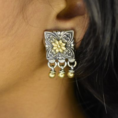 92.5 Silver-Gold Plated necklace set with earrings!