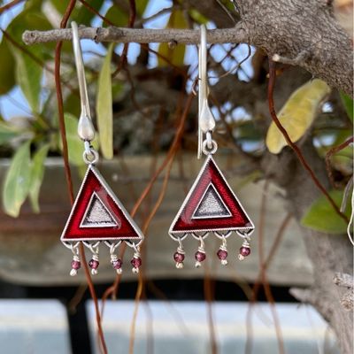92.5 silver enamel dangler earrings!