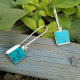 925 Silver Long Dangler Earring With Turquoise Stone