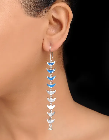 Long Cascade 925 Silver Earrings!