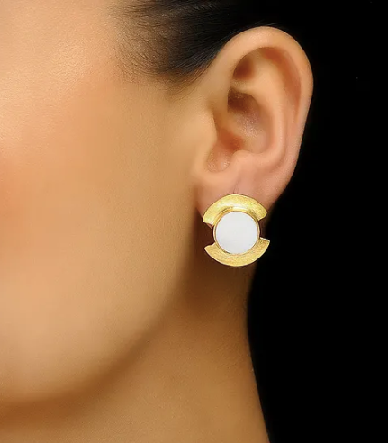 Silver Mother of Pearl studs for Office and Casual Outings!