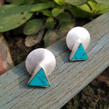 Small 925 Silver Studs With Turquoise Stone