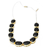 Classic 925 Silver Necklace With Calibrated Black Stone