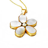 Beautiful Light Weight Flower Pendant in Mother Of Pearl With Long Chain