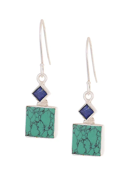Small 925 Silver Dangler Earring With Turquoise Stone