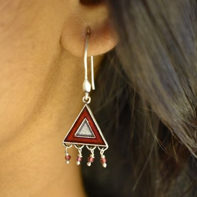 92.5 silver enamel dangler earrings!