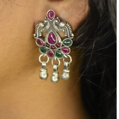 92.5 Silver studs with multicoloured stones!