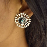 92.5 silver studs with black enamel work.