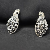 92.5 Silver peacock studs!
