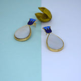 Mother of Pearl long 925 Silver Earrings!