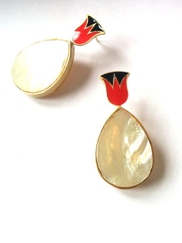 Mother of Pearl 925 Silver Earrings!