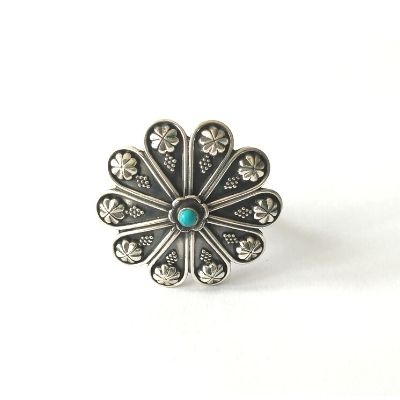 Oxidised 925 Silver Adjustable Ring