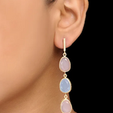 Three layered 925 Silver Gemstone Danglers!