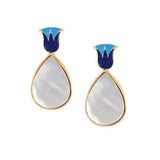 Mother of Pearl long 925 Silver Earrings!
