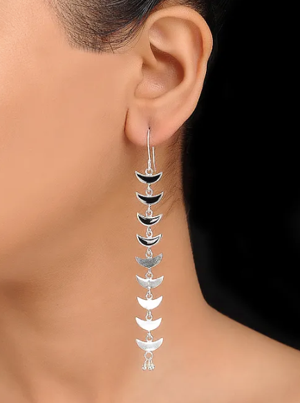 Long Cascade 925 Silver Earrings!
