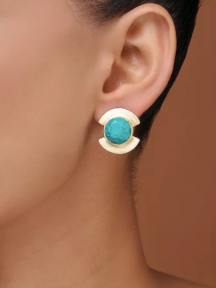 Silver Turquoise studs for Office and Casual Outings!