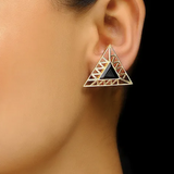 925 Silver Black Pyramid Earring!