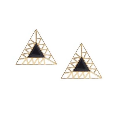 925 Silver Black Pyramid Earring!