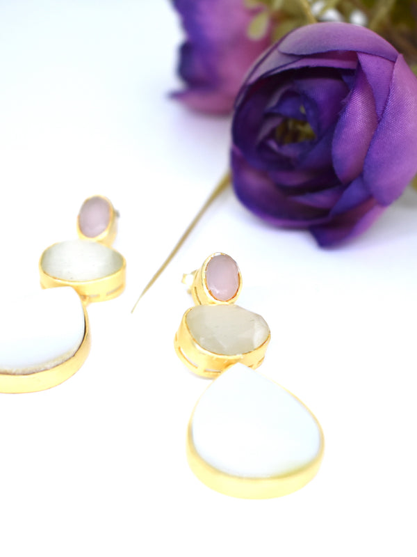 Three layered 925 Silver Gemstone Danglers!