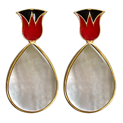 Mother of Pearl 925 Silver Earrings!