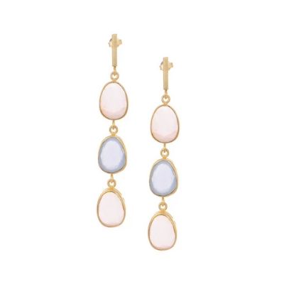 Three layered 925 Silver Gemstone Danglers!