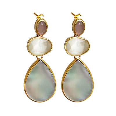 Three layered 925 Silver Gemstone Danglers!