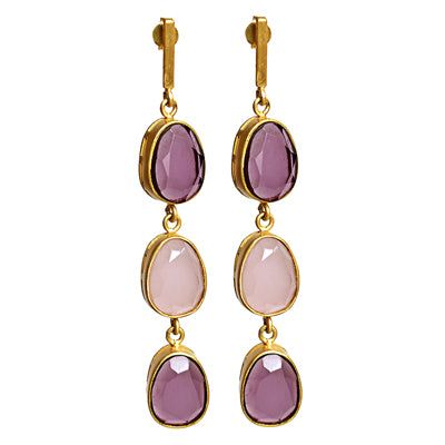 Three layered 925 Silver Gemstone Danglers!