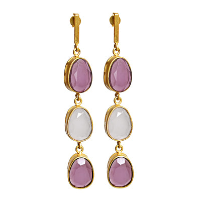 Three layered 925 Silver Gemstone Danglers!