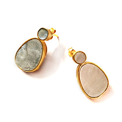 Classic Silver Studs With Mother Of Pearl