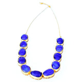 Classic 925 Silver Necklace With Calibrated Lapiz