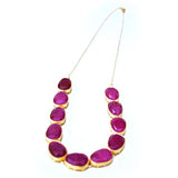 Classic 925 Silver Necklace With Calibrated Pink Stone