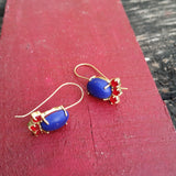 925 Silver Gold Tone Hook Earring With Stone Cluster