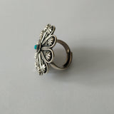 Oxidised 925 Silver Adjustable Ring
