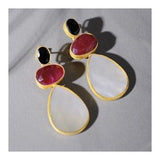 Three layered 925 Silver Gemstone Danglers